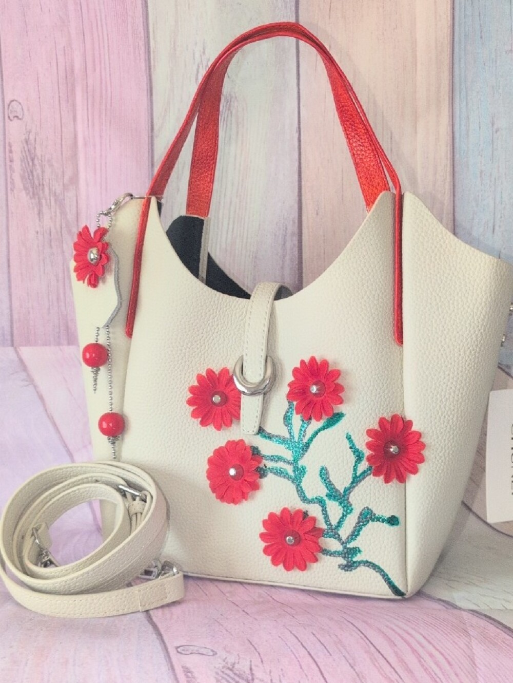 CHUNLI Embellished leather handbag